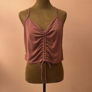 Zara Pink Ruched Tie Front Camisole